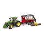 bruder John Deere 7R 350 con remolque de recogida y 4 troncos