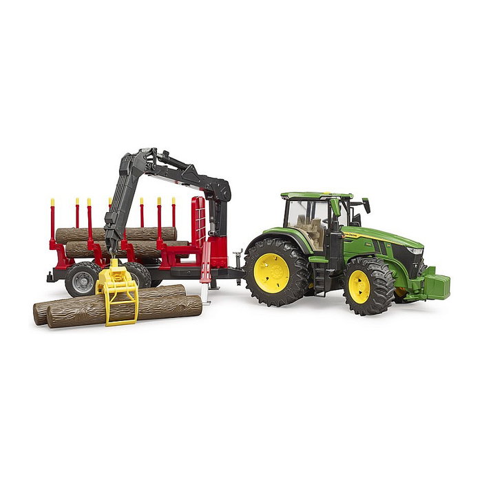 bruder John Deere 7R 350 con remolque de recogida y 4 troncos bruder John Deere 7R 350 con remolque de recogida y 4 troncos