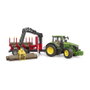 bruder John Deere 7R 350 con remolque de recogida y 4 troncos
