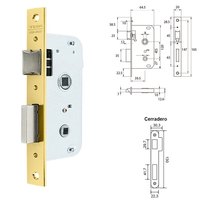 TESA Cerradura 2004/40 HL de embutir TESA Cerradura 2004/40 HL de embutir