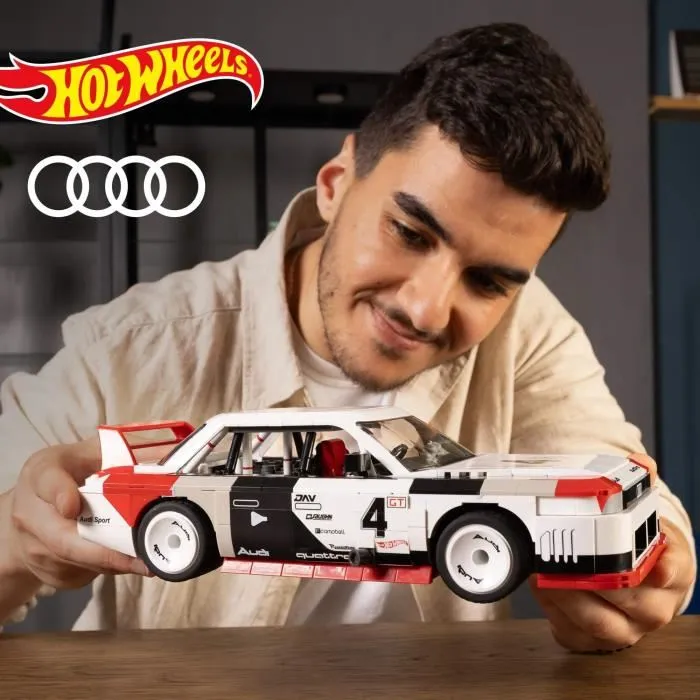 Mega Bloks Hot Wheels Audi 90 Quattro IMSA GTO Coche de Colección 1:15 con 973 Bloques