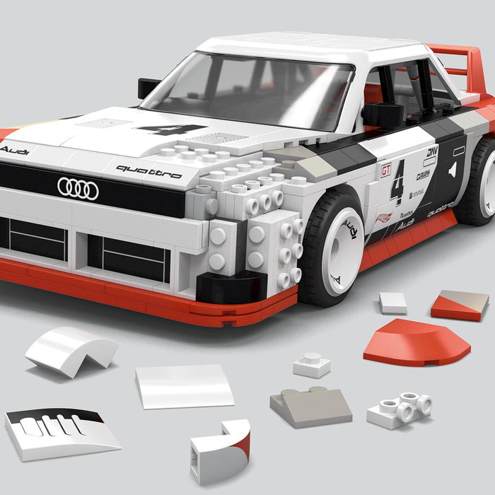 Mega Bloks Hot Wheels Audi 90 Quattro IMSA GTO Coche de Colección 1:15 con 973 Bloques