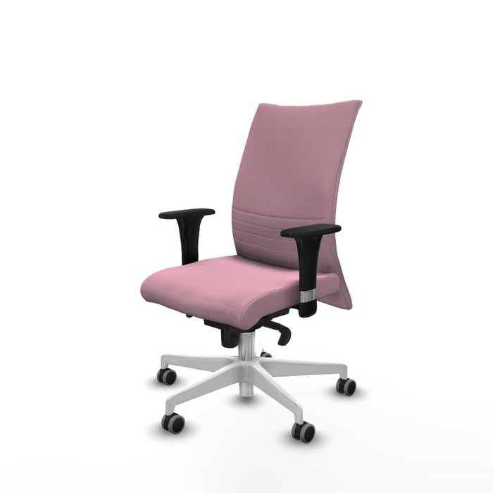 PIQUERAS Y CRESPO Silla Albacete Confidente Rosa con Mecanismo Sincro y Base Blanca