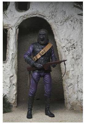 NECA Figura Gorilla Soldier El Planeta de los Simios 18cm Articulada con Accesorios Basada en la Película de 1968