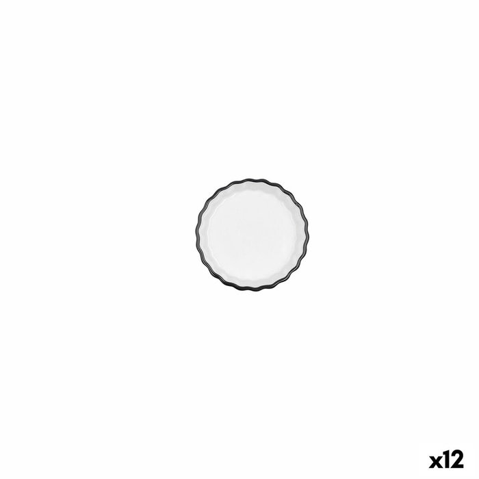 Quid Tapa Aceituna Porcelana Gastro Black 10,5x3 cm (12 Unidades) Blanco y Negro