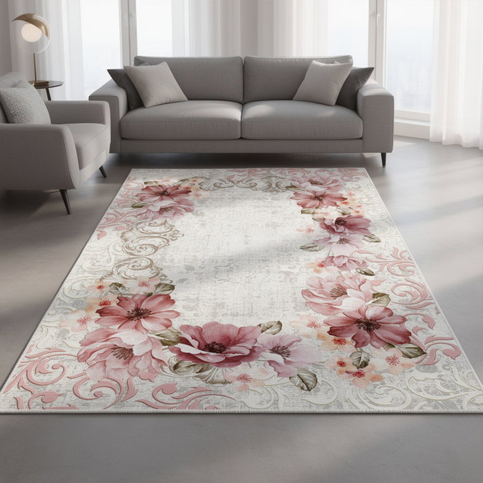 Conceptum Els1813 Alfombra de Pasillo 80x150cm, Terciopelo Lavable a Máquina, Antideslizante