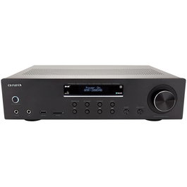 Aiwa Amplificador Integrado AMR-200DAB/BK Negro 200W RMS con Bluetooth 5.0, Radio DAB+/FM, Entrada Phono (MM) y Múltiples Entradas Analógicas