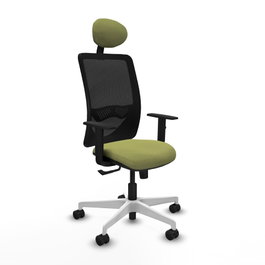 PIQUERAS Y CRESPO Silla de oficina Zulema con mecanismo Sincro, Verde oliva y Negro
