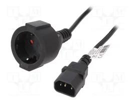 AKYGA Cable de alimentación H05VV-F 3x0,75mm2 1m negro