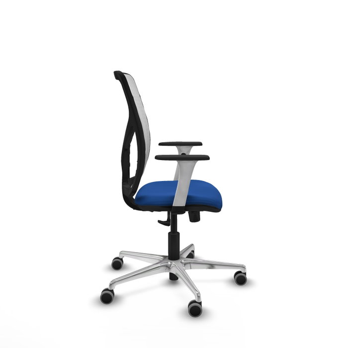 PIQUERAS Y CRESPO Silla de oficina Motilla Azul y Blanca con Mecanismo Sincro