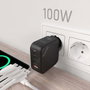 Aisens Cargador GaN 100W 3xUSB-C PD3.0 QC4.0 1xUSB-A QC3.0 Negro