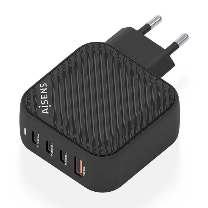 Aisens Cargador GaN 100W 3xUSB-C PD3.0 QC4.0 1xUSB-A QC3.0 Negro Aisens Cargador GaN 100W 3xUSB-C PD3.0 QC4.0 1xUSB-A QC3.0 Negro