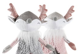 DKD Home Decor Figura Navidad Rosa Gris 11 x 49 x 15 cm (2 Unidades) Poliester