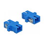 DeLOCK Acoplador de Fibra Óptica SC Simplex Hembra a SC Simplex Hembra Monomodo, 4 Unidades, Azul