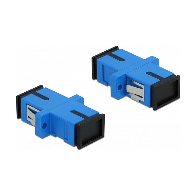 DeLOCK Acoplador de Fibra Óptica SC Simplex Hembra a SC Simplex Hembra Monomodo, 4 Unidades, Azul