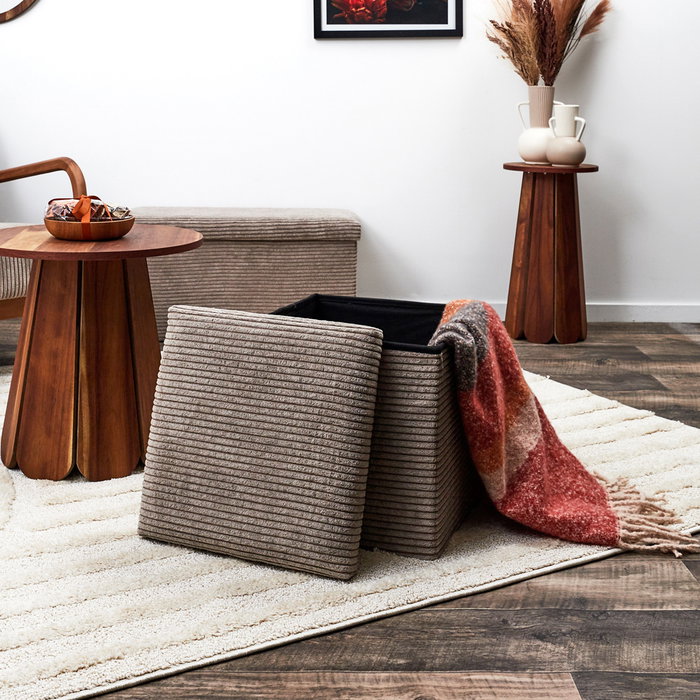 Home Deco Factory Caja-puf Plegable Scott Taupé