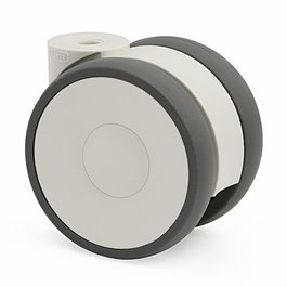 Tente Rueda Giratoria EVORA 75 Ø75 Sin Freno, Núcleo Poliamida, Aro Poliuretano, Soporte Poliamida, Alto Rendimiento