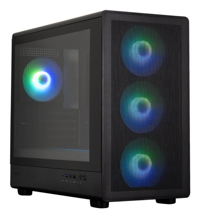 Zalman M5 Mini Tower Caja de PC Negra para Gaming con Ventana Lateral Iluminada