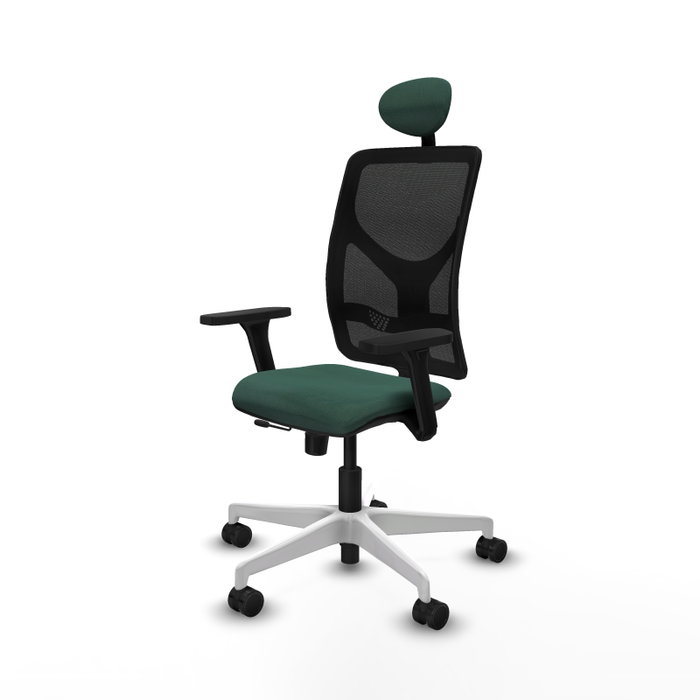 PIQUERAS Y CRESPO Silla de oficina Motilla con Mecanismo Sincro/Traslack, Verde Botella y Negro