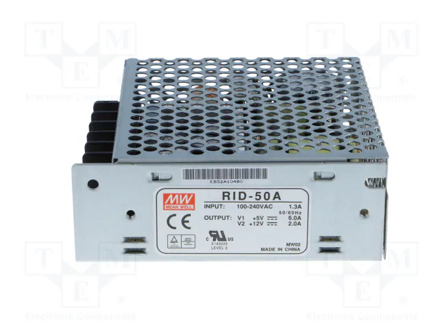 MEAN WELL RID-50A Fuente de alimentación de impulso 54W de 2 salidas MEAN WELL RID-50A Fuente de alimentación de impulso 54W de 2 salidas