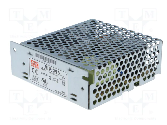 MEAN WELL RID-50A Fuente de alimentación de impulso 54W de 2 salidas MEAN WELL RID-50A Fuente de alimentación de impulso 54W de 2 salidas