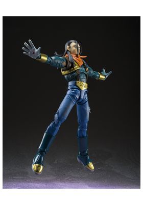 TAMASHII NATIONS S.H. Figuarts Super Android 17 Dragon Ball GT, 15 cm, con efectos y rostros intercambiables