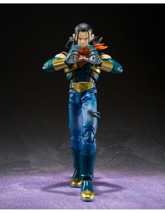 TAMASHII NATIONS S.H. Figuarts Super Android 17 Dragon Ball GT, 15 cm, con efectos y rostros intercambiables