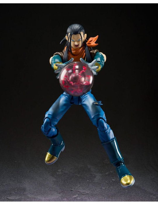 TAMASHII NATIONS S.H. Figuarts Super Android 17 Dragon Ball GT, 15 cm, con efectos y rostros intercambiables