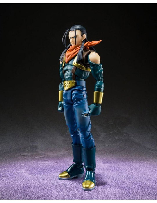 TAMASHII NATIONS S.H. Figuarts Super Android 17 Dragon Ball GT, 15 cm, con efectos y rostros intercambiables