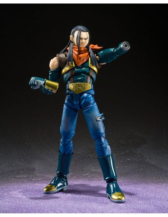 TAMASHII NATIONS S.H. Figuarts Super Android 17 Dragon Ball GT, 15 cm, con efectos y rostros intercambiables