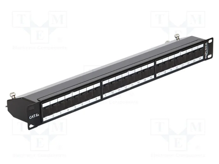 DeLOCK Patch Panel Cat.6A 24 Puertos 19'' 1U Negro DeLOCK Patch Panel Cat.6A 24 Puertos 19'' 1U Negro