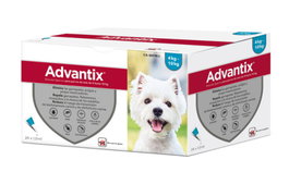 Elanco Advantix Pipetas para Perros 4-10 kg - Antiparasitario Externo (Pulgas, Garrapatas, Mosquitos) - 24 Pipetas de 1 mL