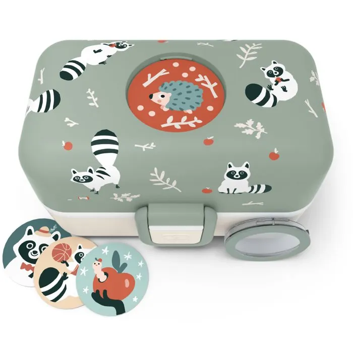Monbento Lonchera Infantil MB Tresor Raccoon - 3 Compartimentos Sin BPA - MON3760192689441