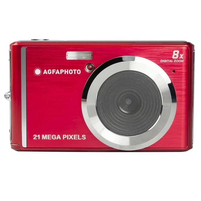 AgfaPhoto Realishot DC5200 Cámara Compacta Digital 21 MP CMOS Sensor HD Zoom 8x Estabilizador de Imagen Grabación Video 720p Color Rojo