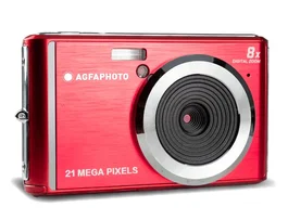 AgfaPhoto Realishot DC5200 Cámara Compacta Digital 21 MP CMOS Sensor HD Zoom 8x Estabilizador de Imagen Grabación Video 720p Color Rojo