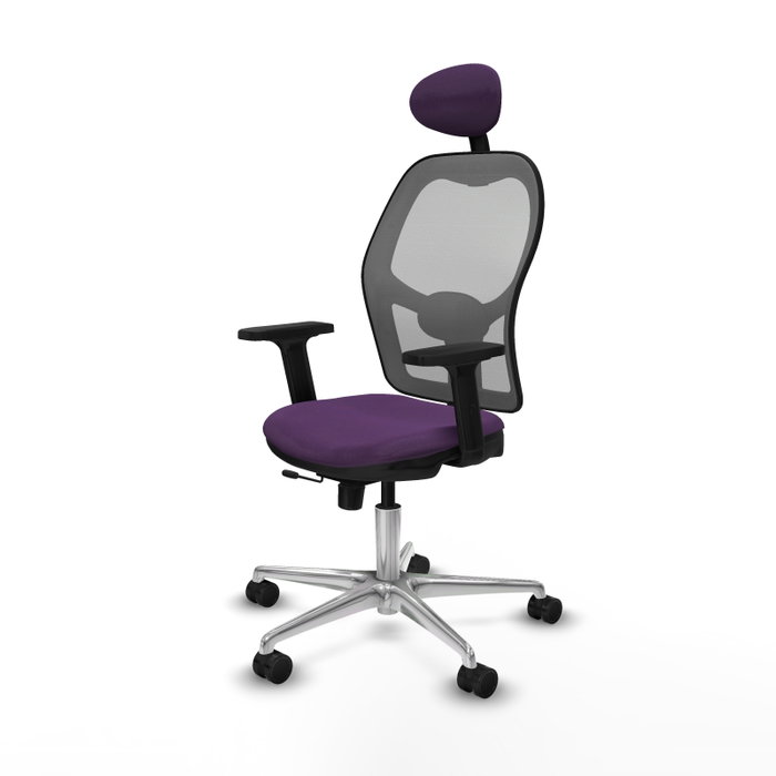 PIQUERAS Y CRESPO Silla de oficina Jorquera con mecanismo Sincro/Traslack, Morado y Gris