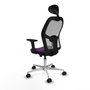 PIQUERAS Y CRESPO Silla de oficina Jorquera con mecanismo Sincro/Traslack, Morado y Gris