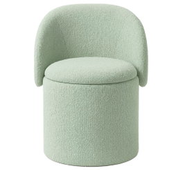DKD Home Decor Reposapiés Convertible de Chenilla y Madera Verde Menta