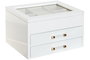 DKD Home Decor Joyero Moderno Blanco Crema 18 x 14 x 23 cm