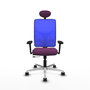 PIQUERAS Y CRESPO Silla de oficina Motilla con mecanismo Sincro/Traslack, Morado y Azul