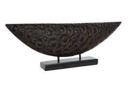 DKD Home Decor Decoración de Resina Centro de Mesa Marrón y Negro