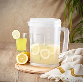 Hermia Botella de Plástico 2-25Ltsurah1 2250 ml Blanco y Transparente - Duradera y Reutilizable, Libre de BPA