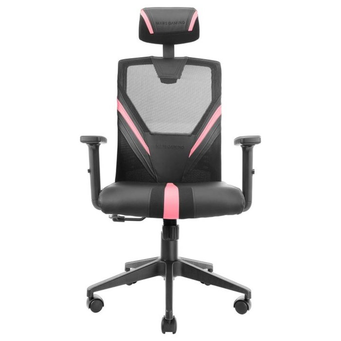 Mars Gaming Silla Gaming Ergonómica MGC-ERGO - Malla Transpirable, Ajuste Lumbar/Cervical/Reposabrazos, 150kg, Negro