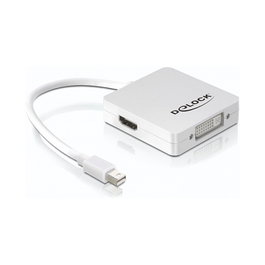 DELOCK Adaptador Mini DisplayPort 1.1 Macho > DisplayPort / DVI / HDMI Hembra 61768 Blanco