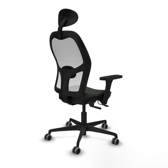 PIQUERAS Y CRESPO Silla de oficina Jorquera con mecanismo Sincro/Traslack, Negro y Blanco