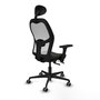 PIQUERAS Y CRESPO Silla de oficina Jorquera con mecanismo Sincro/Traslack, Negro y Blanco