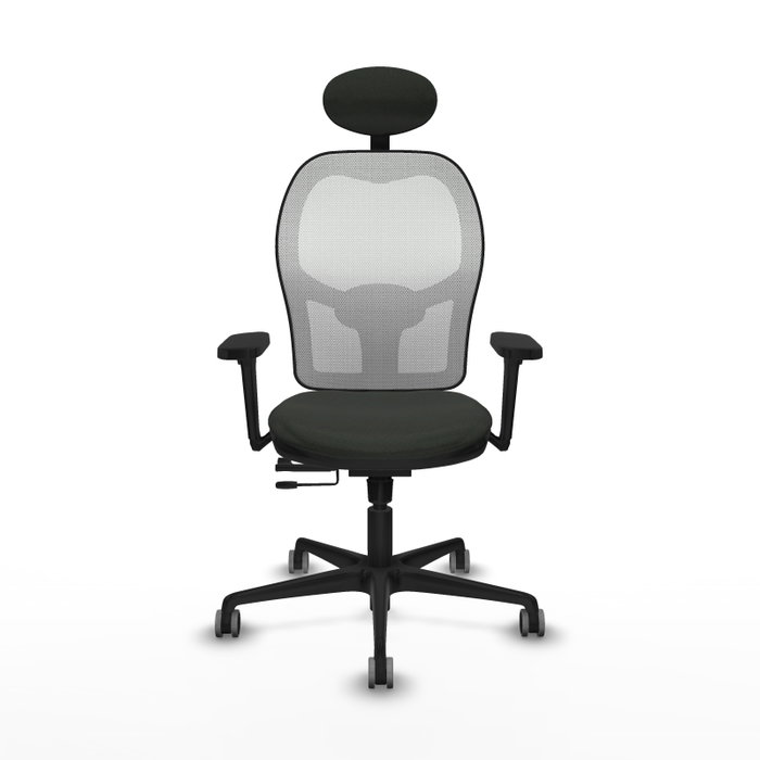 PIQUERAS Y CRESPO Silla de oficina Jorquera con mecanismo Sincro/Traslack, Negro y Blanco
