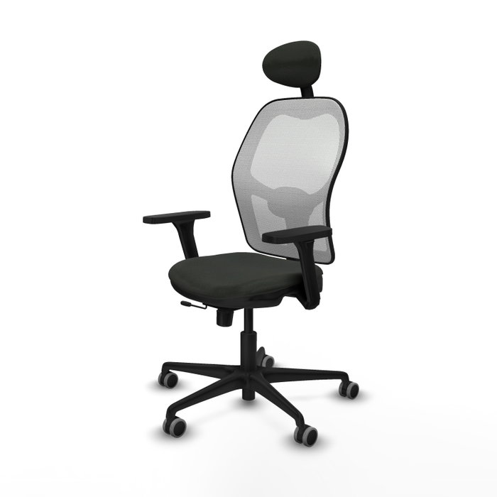 PIQUERAS Y CRESPO Silla de oficina Jorquera con mecanismo Sincro/Traslack, Negro y Blanco