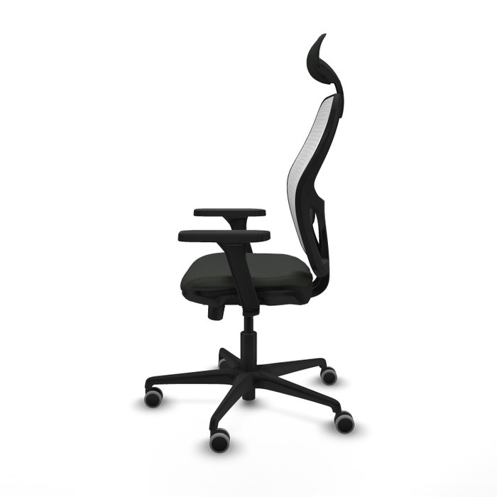 PIQUERAS Y CRESPO Silla de oficina Jorquera con mecanismo Sincro/Traslack, Negro y Blanco