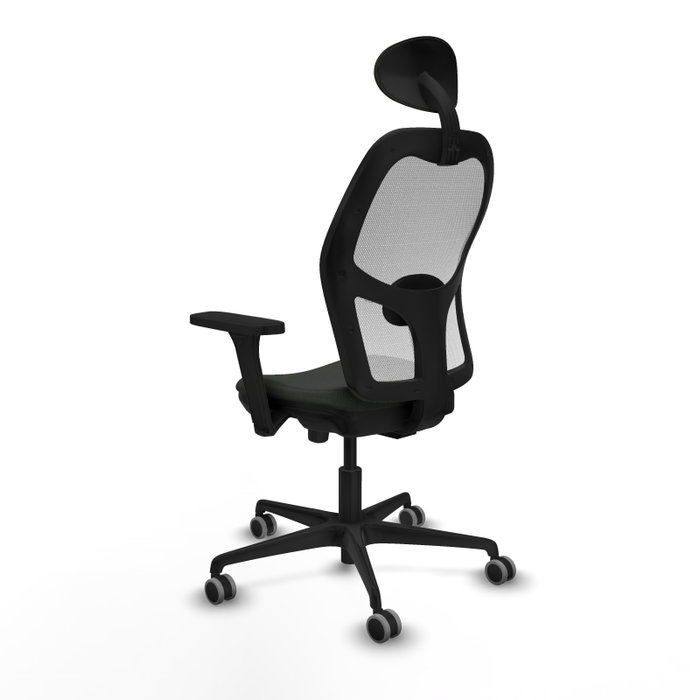 PIQUERAS Y CRESPO Silla de oficina Jorquera con mecanismo Sincro/Traslack, Negro y Blanco
